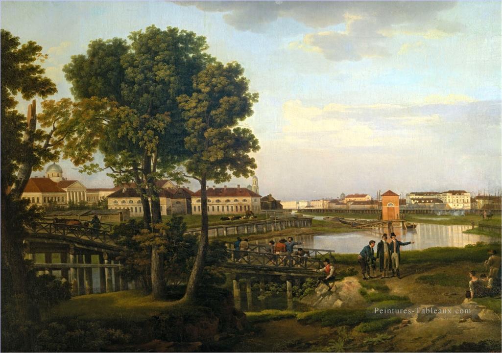 Vue de l’île de Petrovsky dans le paysage de Sylvester Shchedrin de Saint Pétersbourg Peintures à l'huile